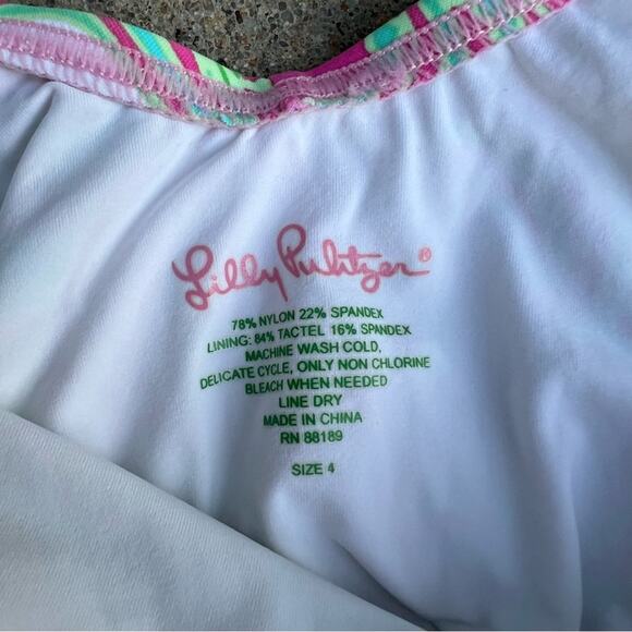 Lilly Pulitzer Halter One Piece Swim Bikini Vibrant Pastel Floral Size 4 - Picture 4 of 5